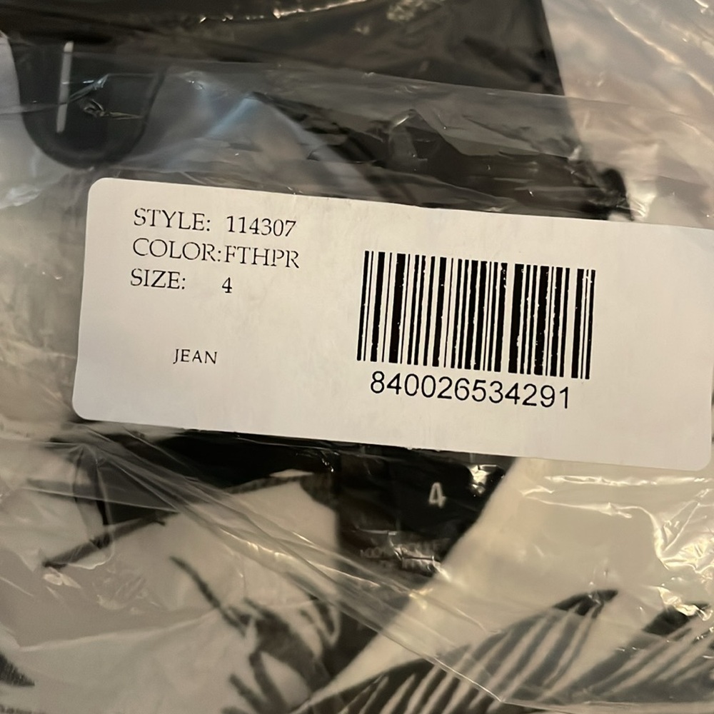 Jay Godfrey Dress "The Jean" Swing Dress Black White Feather Print Mini Size 4 - Picture 13 of 14
